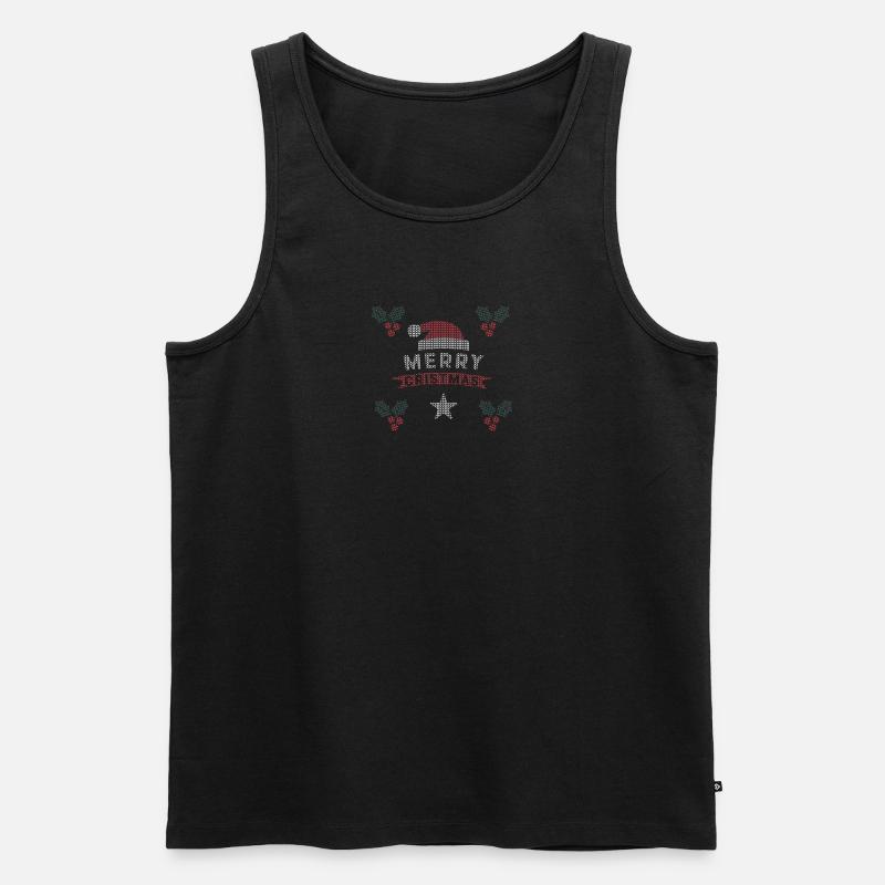Strick weihnachtsmann - Männer Premium Bio Tank Top - Schwarz