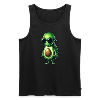 Cool Alien Avocado with Sunglasses Design - Men's Premium Organic Tank Top - black - Front - Michal (187cm)