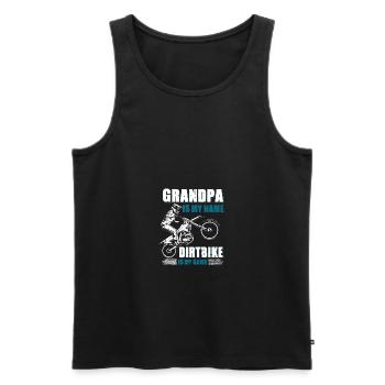 Motocross grand-père est mon nom Dirt Bike est mon jeu - Débardeur bio Premium Homme - noir - Devant - Michal (187cm)