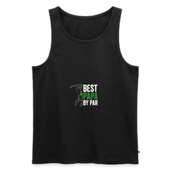 Funny Best Papa By Par Father's Day Funny Golf - Men's Premium Organic Tank Top - black - Front - AI Model Male 178 light (178cm)