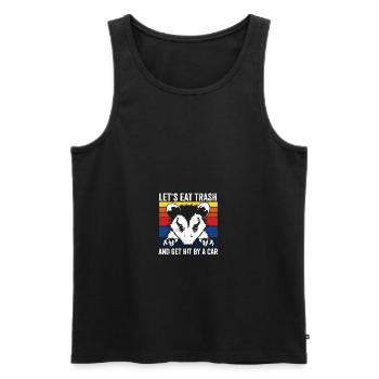 Opossum Let's Eat Trash and Get Hit by a Car - Men's Premium Organic Tank Top - black - Front - Michal (187cm)
