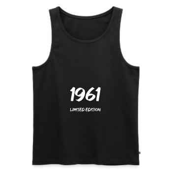 1961 limited edition - Débardeur bio Premium Homme - noir - Devant - AI Model Male 178 light (178cm)