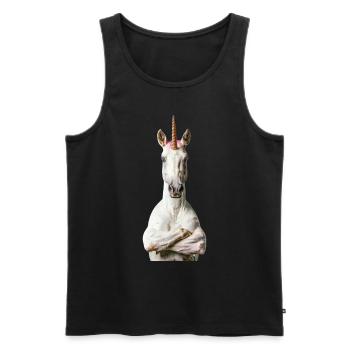 Licorne - Débardeur bio Premium Homme - noir - Devant - Michal (187cm)