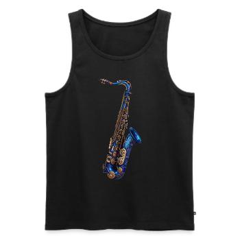 Saxophon - Männer Premium Bio Tank Top - Schwarz - Vorne - Michal (187cm)