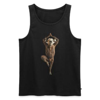 Büffel - Männer Premium Bio Tank Top - Schwarz - Vorne - Michal (187cm)