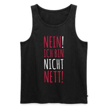 146 Nein ich bin nicht nett Spruch 2c - Männer Premium Bio Tank Top - Schwarz - Vorne - AI Model Male 178 light (178cm)