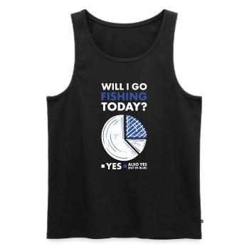 Fisher Will I Go Fishing Today - Männer Premium Bio Tank Top - Schwarz - Vorne - Michal (187cm)