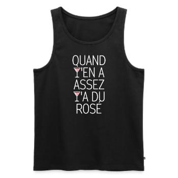 Quand y'en a assez y'a du rosé - Débardeur bio Premium Homme - noir - Devant - AI Model Male 178 light (178cm)