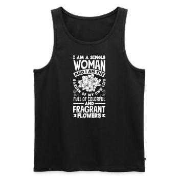 I Am A Single Woman And I Am The Garden Of My - Men's Premium Organic Tank Top - black - Front - AI Model Male 178 light (178cm)