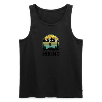 Weekend Hiking Team Hiking in the mountains - Men's Premium Organic Tank Top - black - Front - Michal (187cm)