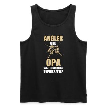 Fisch Fischer Angler angeln Geschenk - Männer Premium Bio Tank Top - Schwarz - Vorne - Michal (187cm)