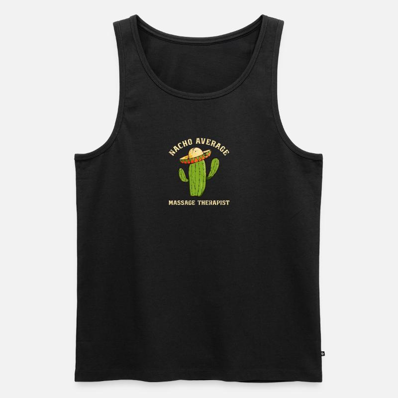 Nacho Durchschnittlicher Massagetherapeut - nacho - Männer Premium Bio Tank Top - Schwarz