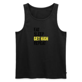 Wood Chainsaw Lumberjack Woodworker Climbing - Men's Premium Organic Tank Top - black - Front - Michal (187cm)