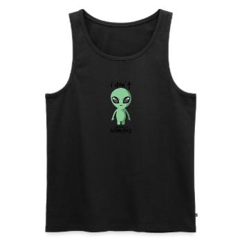 Graffiti Tropfen UFO Mystery - Männer Premium Bio Tank Top - Schwarz - Vorne - AI Model Male 178 light (178cm)