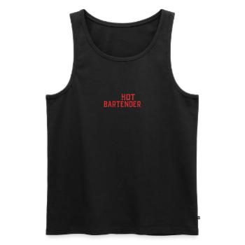 Ich bin der psychotische Barkeeper, den dich alle gewarnt haben - Männer Premium Bio Tank Top - Schwarz - Vorne - Michal (187cm)