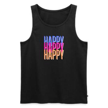 Happy happy happiness - Débardeur bio Premium Homme - noir - Devant - Michal (187cm)