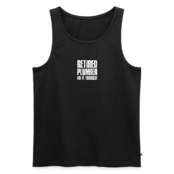 Retired Plumber Fix it yourself - retired plumber - Men's Premium Organic Tank Top - black - Front - AI Model Male 178 light (178cm)