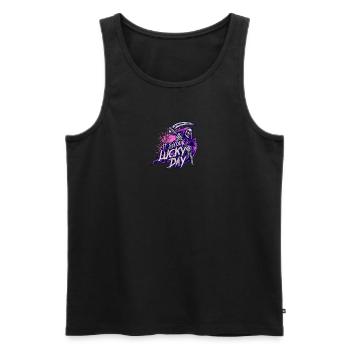 C’est votre jour de chance - truc ou friandise - Débardeur bio Premium Homme - noir - Devant - Michal (187cm)