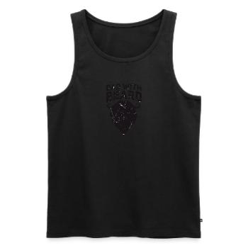 Père barbu Père avec barbe - Débardeur bio Premium Homme - noir - Devant - AI Model Male 178 light (178cm)