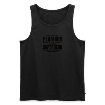 Ingénieur chauffagiste système cadeau mécanicien plombier - Débardeur bio Premium Homme - noir - Devant - Michal (187cm)