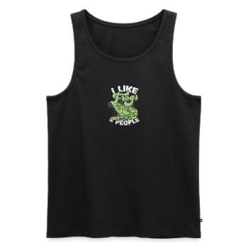 Ich mag Frösche und vielleicht 3 Leute - Froschliebhaber - Männer Premium Bio Tank Top - Schwarz - Vorne - AI Model Male 178 light (178cm)