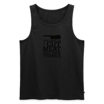 Butcher Butcher Profession Funny Saying Gift - Men's Premium Organic Tank Top - black - Front - Michal (187cm)