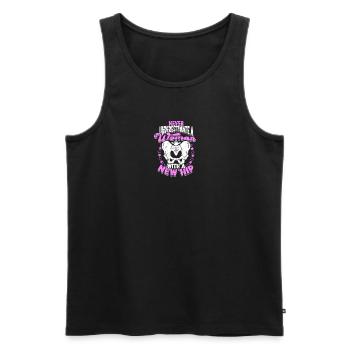 Never underestimate a woman with a new hip - hip - Men's Premium Organic Tank Top - black - Front - Michal (187cm)
