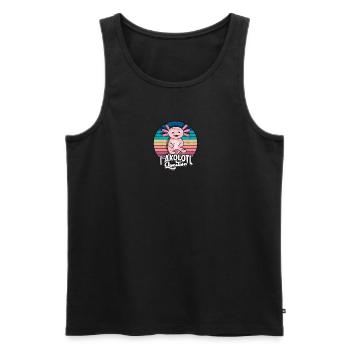 I axolotl Frage - axolotl lover - Männer Premium Bio Tank Top - Schwarz - Vorne - Michal (187cm)
