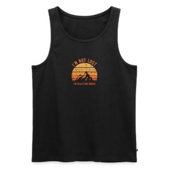 I'm not lost I'm collecting rocks - stone - Men's Premium Organic Tank Top - black - Front - Michal (187cm)