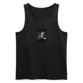 Coiffeur le jour Sorcière la nuit - coiffeur - Débardeur bio Premium Homme - noir - Devant - Michal (187cm)