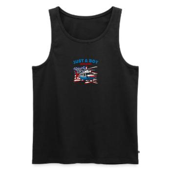 Nur ein Junge, der Hubschrauber liebt - Fliegen - Männer Premium Bio Tank Top - Schwarz - Vorne - Michal (187cm)