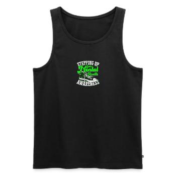Stepping up for mental health awareness - mental - Men's Premium Organic Tank Top - black - Front - AI Model Male 178 light (178cm)