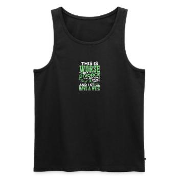 Das ist schlimmer als eine Scheidung. Ich habe die Hälfte meiner - Männer Premium Bio Tank Top - Schwarz - Vorne - Michal (187cm)