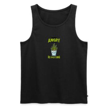 Ich bin nicht wütend, ich muss nur umtopfen. -botanisch - Männer Premium Bio Tank Top - Schwarz - Vorne - AI Model Male 178 light (178cm)