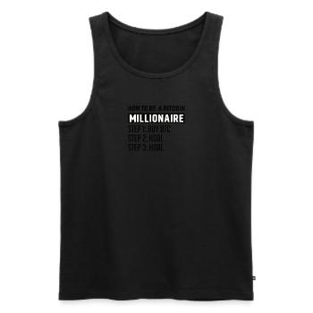 Bitcoin Plan B BTC Satoshi Crypto Hodl Maximalist - Débardeur bio Premium Homme - noir - Devant - AI Model Male 178 light (178cm)