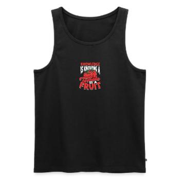 Savoir c’est savoir qu’une tomate est un fruit - plante - Débardeur bio Premium Homme - noir - Devant - AI Model Male 178 light (178cm)