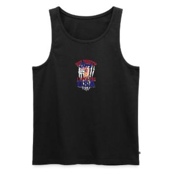 Hot Diggity Dog I Love USA - Wurst - Männer Premium Bio Tank Top - Schwarz - Vorne - AI Model Male 178 light (178cm)