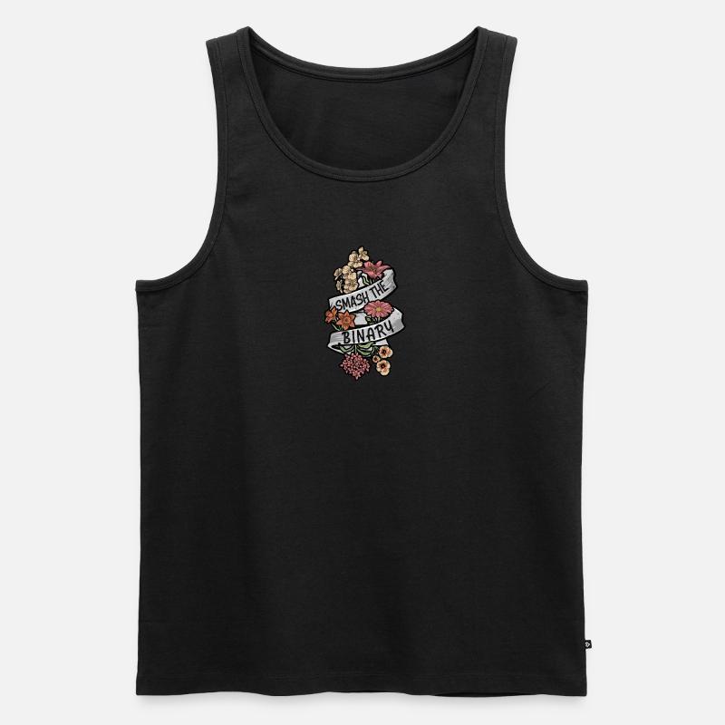Smash the Binary - genderless - Men's Premium Organic Tank Top - black