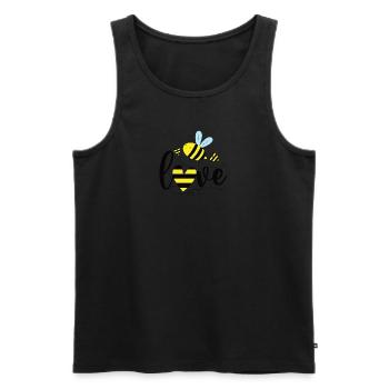 Bee - Men's Premium Organic Tank Top - black - Front - Michal (187cm)