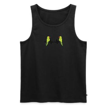 Cacatoès de perroquet coloré avec des fleurs Fan Cadeau - Débardeur bio Premium Homme - noir - Devant - Michal (187cm)