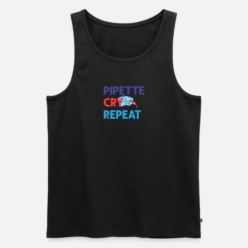 Pipette Cry Repeat - Pipette - Männer Premium Bio Tank Top - Schwarz