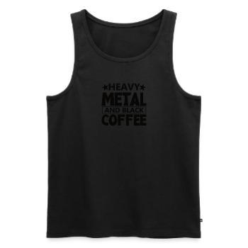 Kaffee und Heavy Metal Rock Heavymetal Metalhead - Männer Premium Bio Tank Top - Schwarz - Vorne - AI Model Male 178 light (178cm)