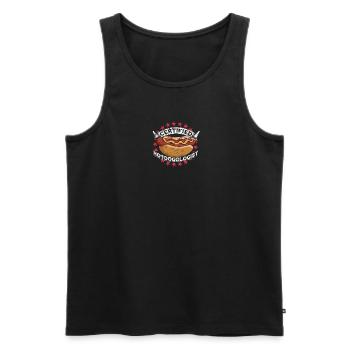 Certified Hotdogologist - hotdog lover - Men's Premium Organic Tank Top - black - Front - Michal (187cm)