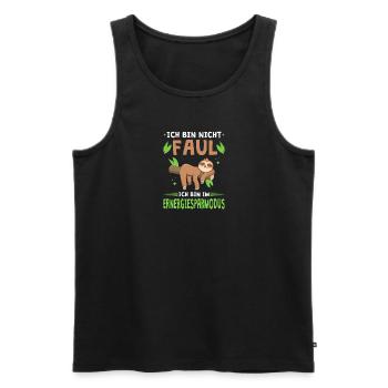 Faultier Sloth Langschläfer Nachthemd - Männer Premium Bio Tank Top - Schwarz - Vorne - Michal (187cm)