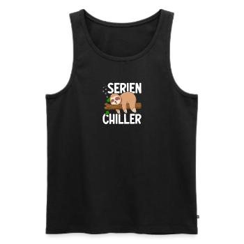 Faultier TV Serien Chiller, Fernsehschlafen Sloth - Männer Premium Bio Tank Top - Schwarz - Vorne - Michal (187cm)