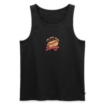 I'm just here for the hotdogs - foodie - Men's Premium Organic Tank Top - black - Front - Michal (187cm)