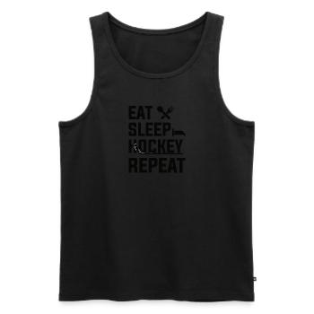 Eishockey Verein Team Sport Geschenk - Männer Premium Bio Tank Top - Schwarz - Vorne - Michal (187cm)