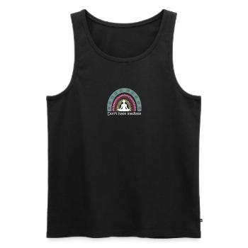 Dont Hate Meditate Rainbow with Girl in Yoga - Männer Premium Bio Tank Top - Schwarz - Vorne - AI Model Male 178 light (178cm)
