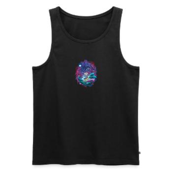 Camping champignons dans l’espace galaxie - camping - Débardeur bio Premium Homme - noir - Devant - Michal (187cm)