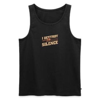 I destroy silence - trombone - Men's Premium Organic Tank Top - black - Front - AI Model Male 178 light (178cm)